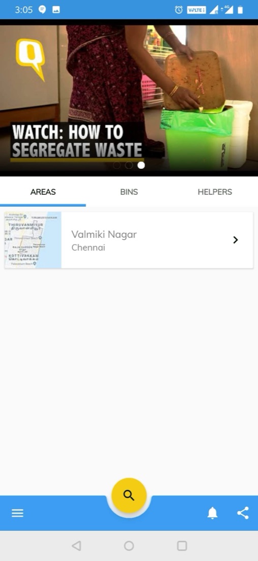 Antariksh app — areas, how to segregate waste