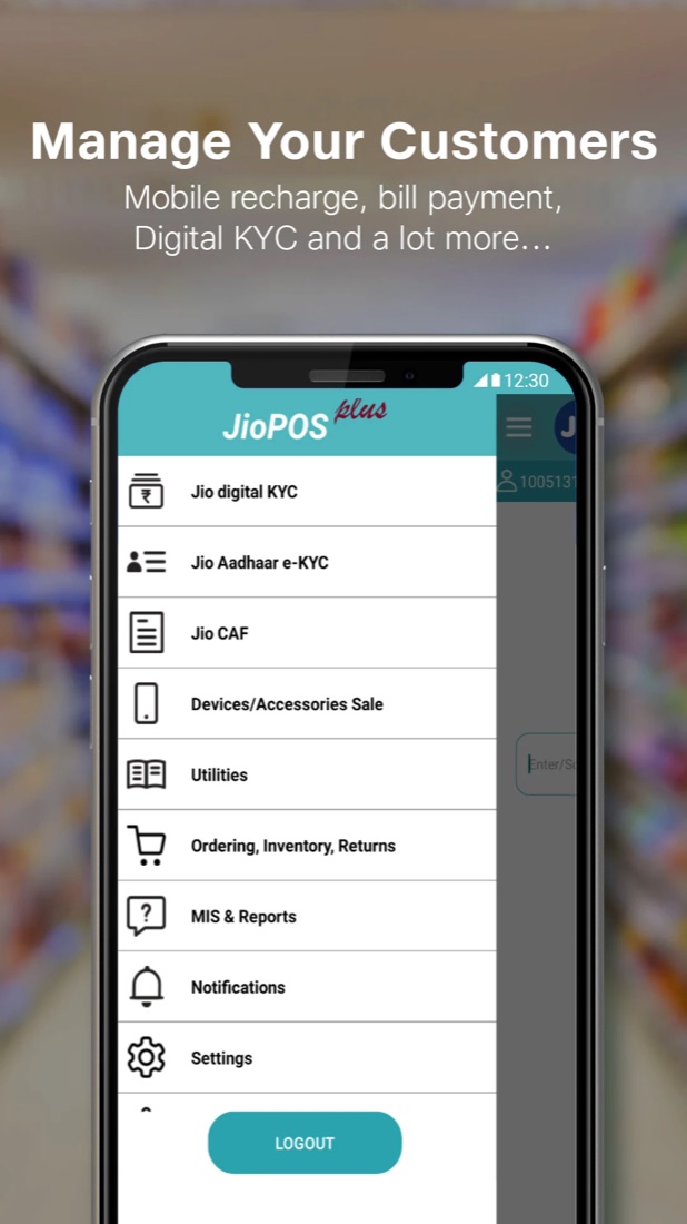 JioPOS Plus — manage your customers menu