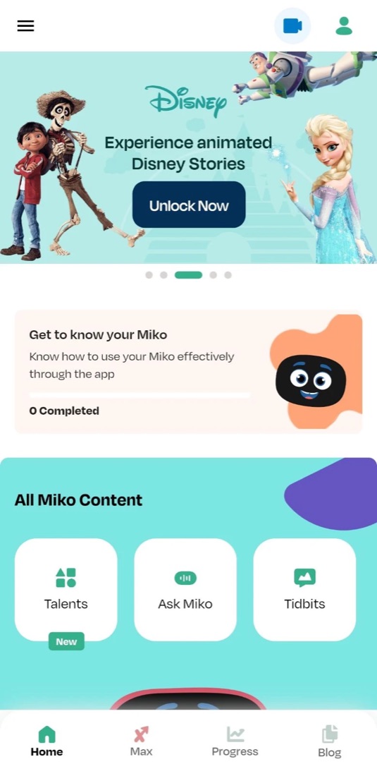 Miko app — Disney stories and Miko content home
